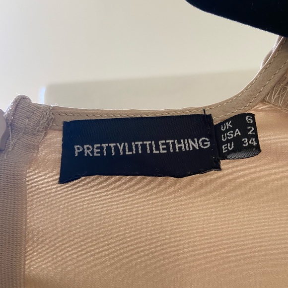 NWOT Pretty Little Thing champagne dress - Size 2 - Picture 7 of 7